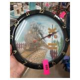 Train-Themed Wall Clock With Artwork