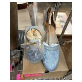 Embroidered Gray High Heels