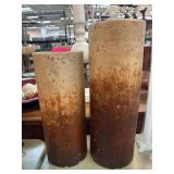 Two Rustic Cylindrical Vases