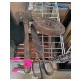 Rustic Metal Mallet, Scissors, and Iron Set