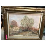 Framed Landscape Oil Painting on Canvas