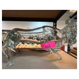 Glass Bull Figurine with Clear Finish