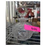 Cut Crystal Perfume Bottle with Faceted Stopper