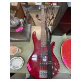 Ibanez Red Electric Bass Guitar with Strap