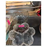 Two Clear Glass Serving Bowls