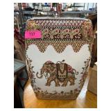 Ceramic Garden Seat with Elephant Motif