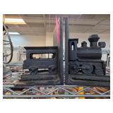 Cast Iron Train Bookends Set