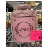 Pink Ceramic Aspirin Apothecary Jar
