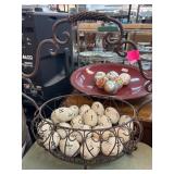 Decorative Metal Basket with Lettered Eggs