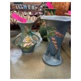 Two Roseville Pottery Vases with Floral Motifs