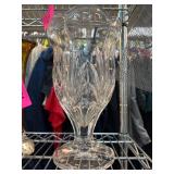 Clear Glass Decorative Vase with Pedestal