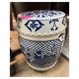 Blue and White Porcelain Garden Stool