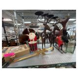 Holiday Decor Lot with Reindeer and Lighthouse