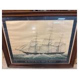 Framed Artwork of Ship ï¿½Game Cockï¿½ by A. Clive Edw