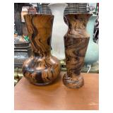 Faux Wood Grain Decorative Vases