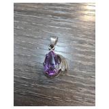 Sterling Silver Pendant with Purple Stone