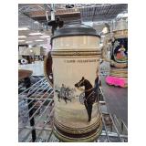 Mettlach German Beer Stein with Military Scene