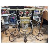 Wrought Iron Rooster Motif Candelabra