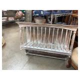 Whitewashed Wooden Wall Shelf With Hooks