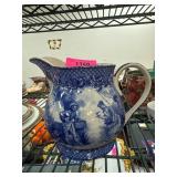 Blue and White Ceramic Pitcher