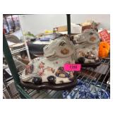 Ceramic Horse Figurines with Bases