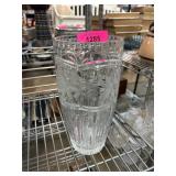 Crystal Cut Glass Vase with Floral Design