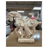 Ceramic Horse Sculpture With Draped Details