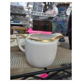 Antique Porcelain Creamer with Gold Accents