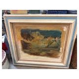 Framed Ocean Scene Painting by Marian T. Hennessy