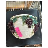 Ceramic Wall Pocket With Grape Motif