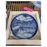 Marigot St. Martin Blue Ceramic Plate