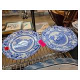 Blue Transferware Plates by FW & Co.