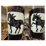 Two Black and White Ceramic Vases