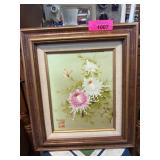 Framed Floral Oil Painting by G. Young