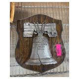 Replica Liberty Bell Plaque on Wooden Shield