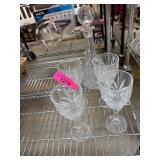Shannon Crystal Decanter and Four Glasses