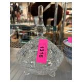 Crystal Lidded Candy Dish with Etched Design