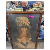 Framed Portrait of Young Girl in Bonnet