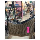 Brighton Woven Shoulder Bag With Leather Trim