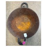 Rustic Metal Bowl with Two Handles