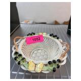 Belleek Ireland Basket with Butterfly Motif