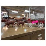 Iron Horse-Drawn Wagon Figure