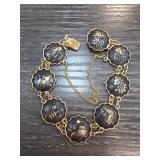 Chokin Link Bracelet with Scenic Motifs