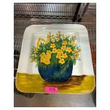 Hand-Painted Square Ceramic Plate