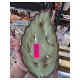 Frankoma Pottery Green Leaf Dish