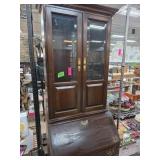Ethan Allen Secretary Desk with Bookcase Hutch