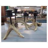 Antler Three-Light Metal Candle Holders