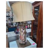 Decorative Table Lamp With Shell-Filled Base