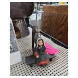 Amish Figurine W Attached Hourglass Timer