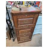 Wooden Four-Drawer Filing Cabinet